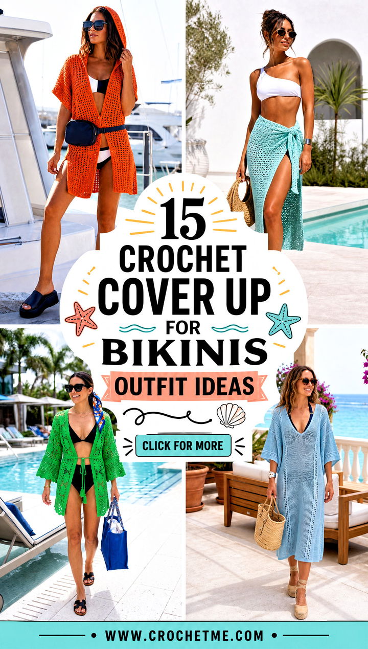 15 crochet cover up for bikinis outfit ideas - 15 crochet cover up for bikinis outfit ideas