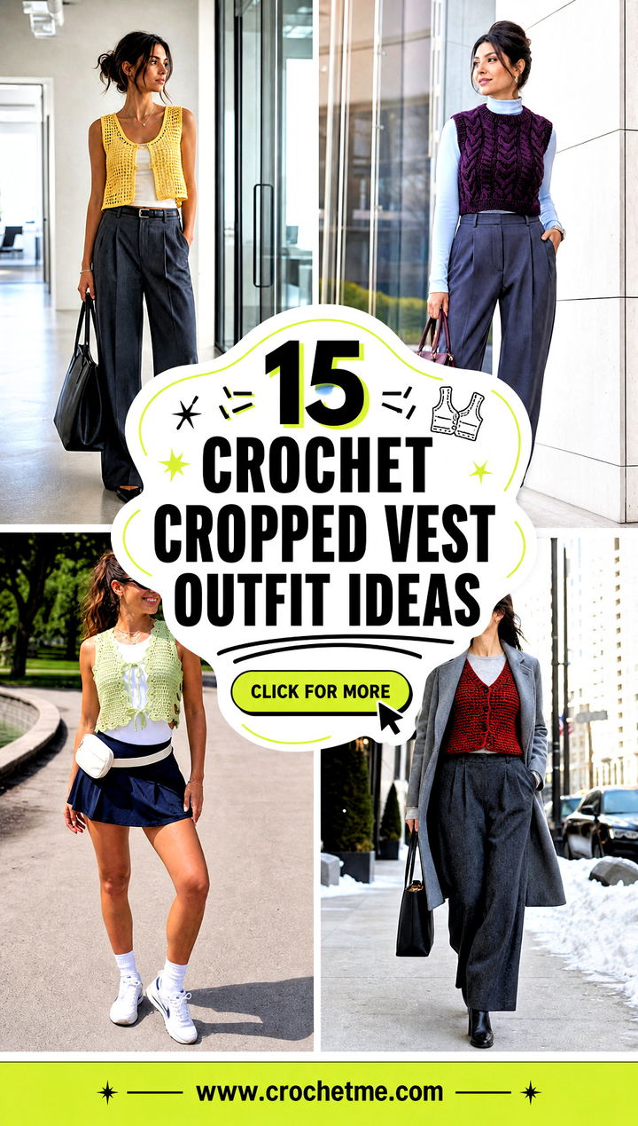15 crochet cropped vest outfit ideas - 15 crochet cropped vest outfit ideas