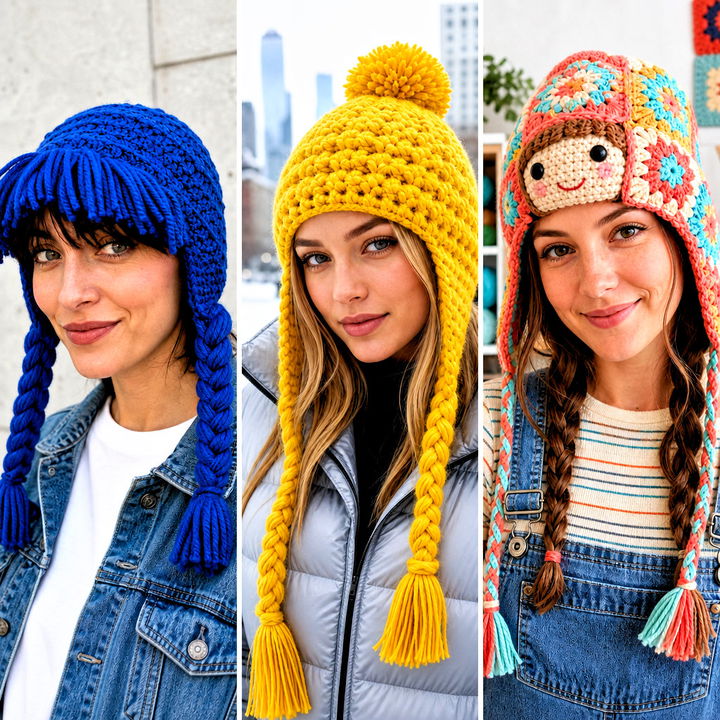 15 Crochet Doll Hat With Braids Outfit Ideas for Cute Gifts