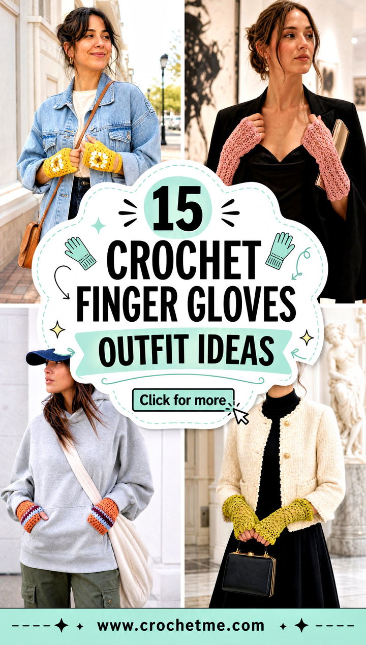 15 crochet finger gloves outfit ideas - 15 crochet finger gloves outfit ideas