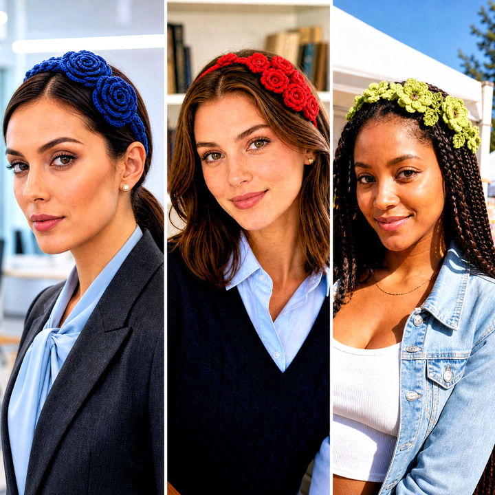 15 Crochet Flower and Headband Set Outfit Ideas for Spring