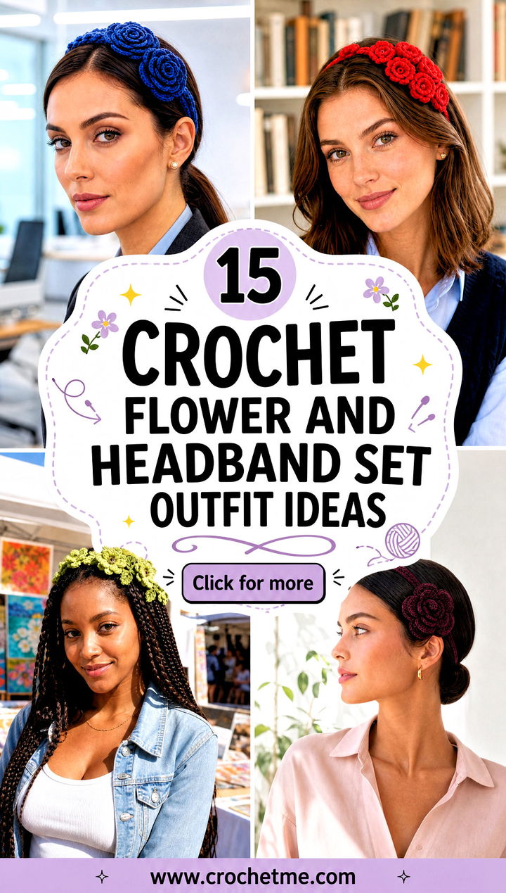 15 crochet flower and headband set outfit ideas - 15 crochet flower and headband set outfit ideas