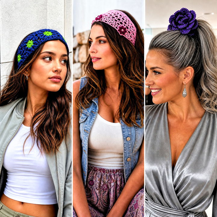 15 Crochet Flower Headband and Clip Outfit Ideas for Spring