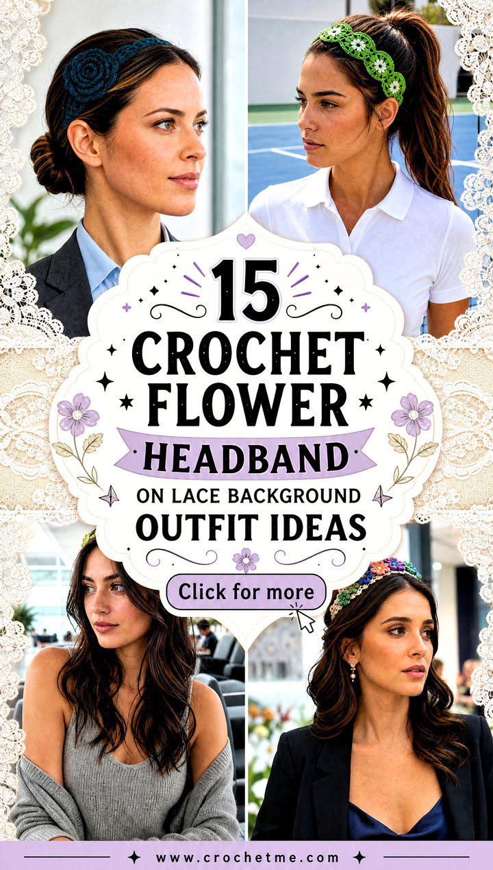 15 crochet flower headband on lace background outfit ideas - 15 crochet flower headband on lace background outfit ideas
