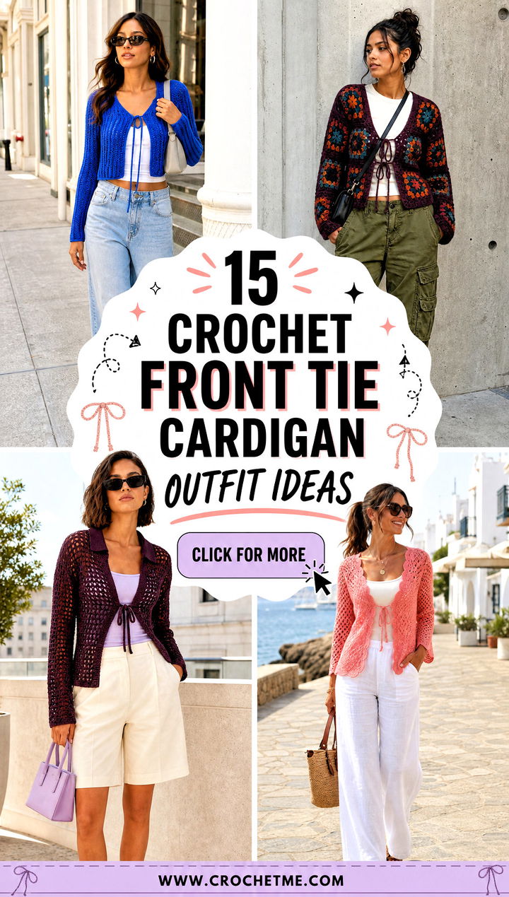 15 crochet front tie cardigan outfit ideas - 15 crochet front tie cardigan outfit ideas