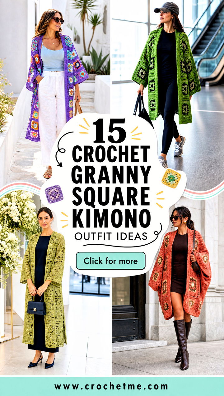 15 crochet granny square kimono outfit ideas - 15 crochet granny square kimono outfit ideas