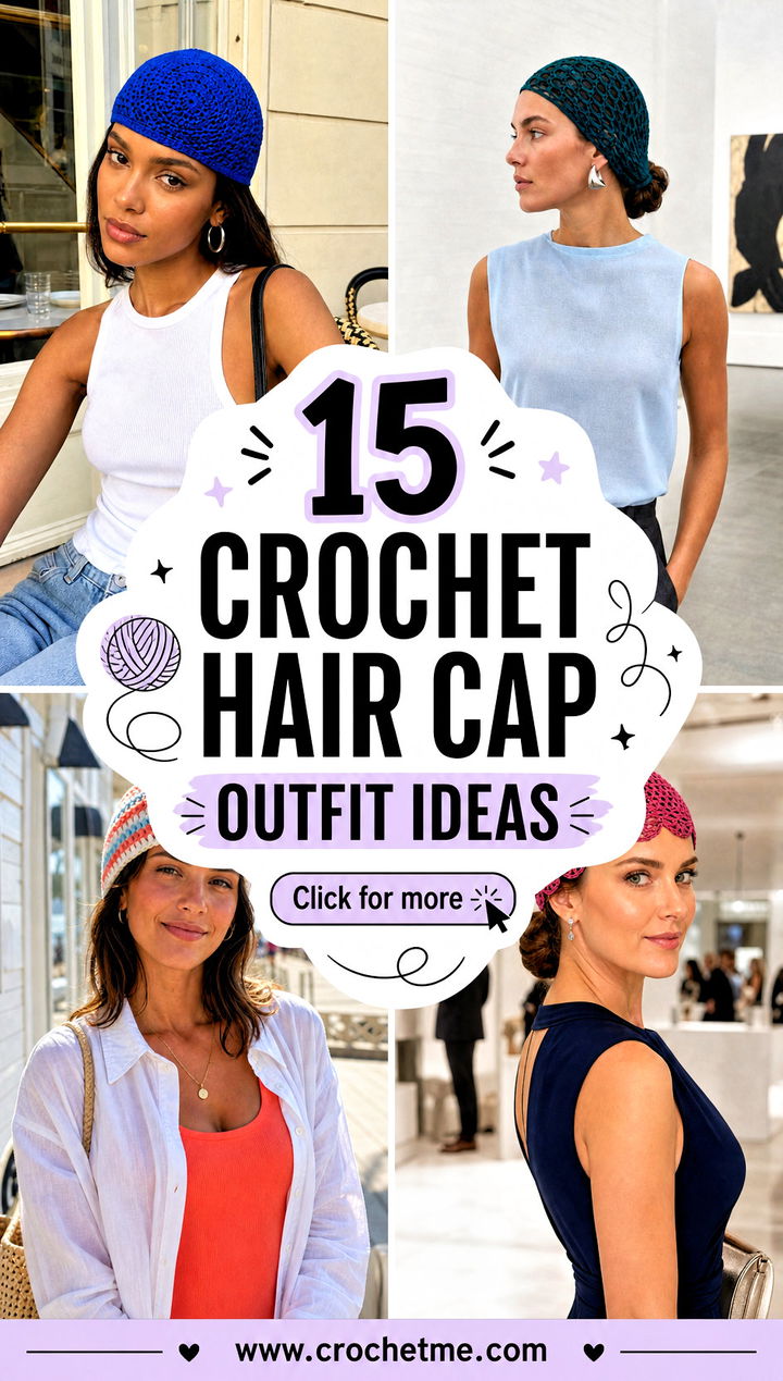 15 crochet hair cap outfit ideas - 15 crochet hair cap outfit ideas