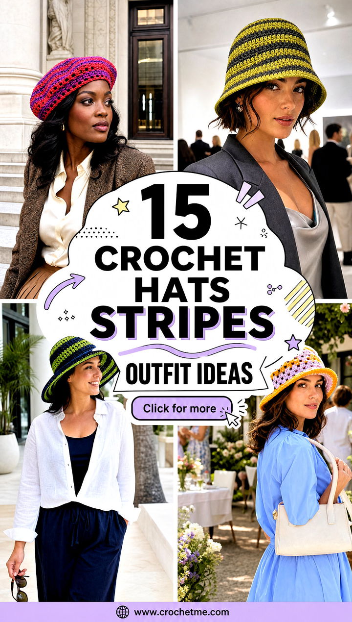 15 crochet hats stripes outfit ideas - 15 crochet hats stripes outfit ideas