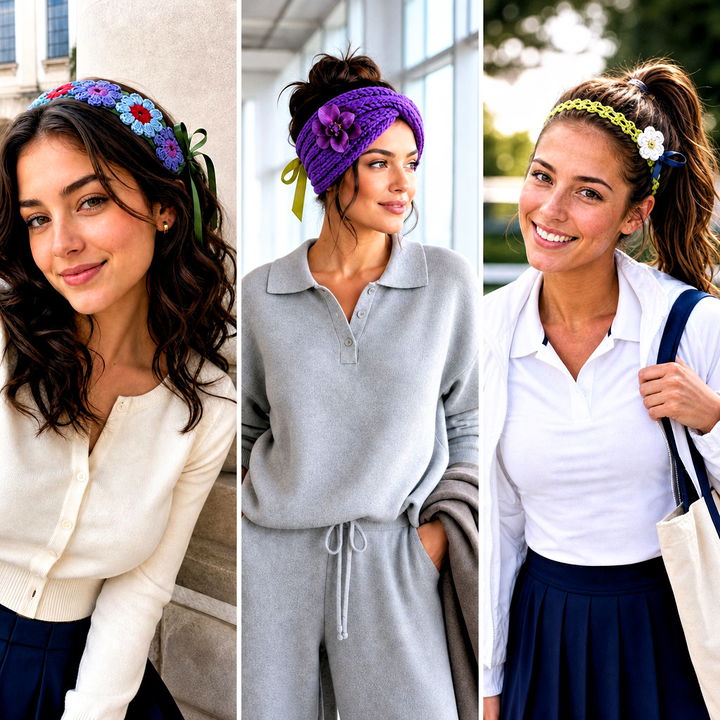 15 Crochet Headband With Flower and Ribbon Outfit Ideas to Try