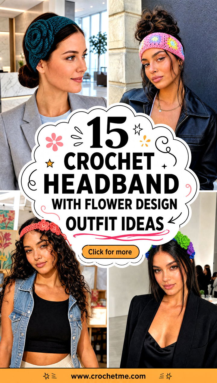 15 crochet headband with flower design outfit ideas - 15 crochet headband with flower design outfit ideas