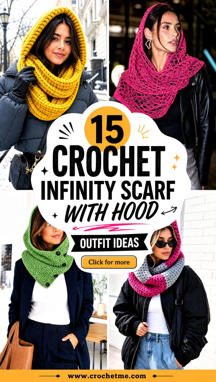 15 crochet infinity scarf with hood outfit ideas - 15 crochet infinity scarf with hood outfit ideas