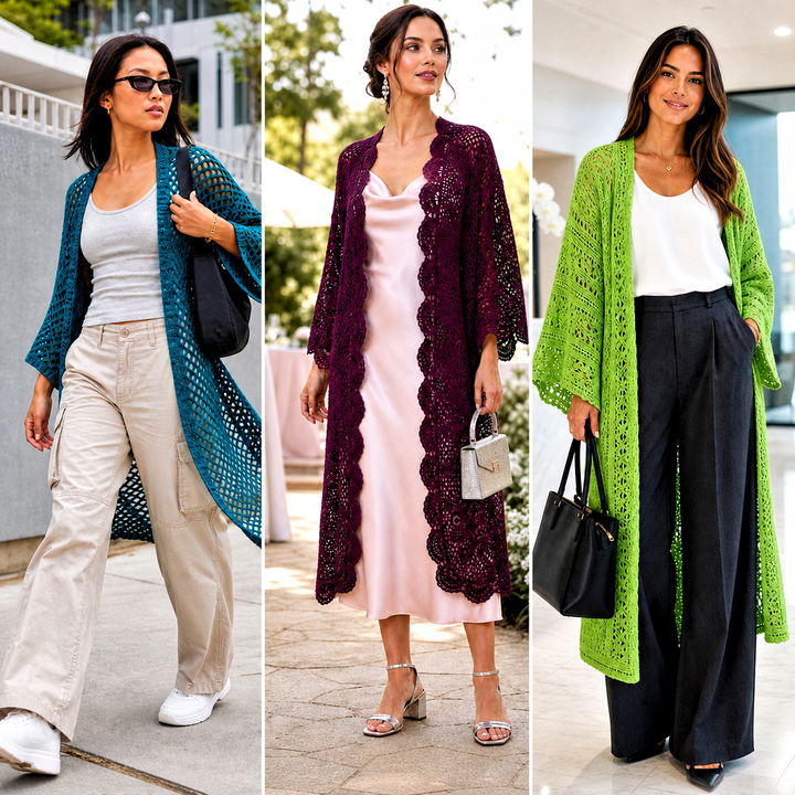 15 crochet kimono cover up outfit ideas