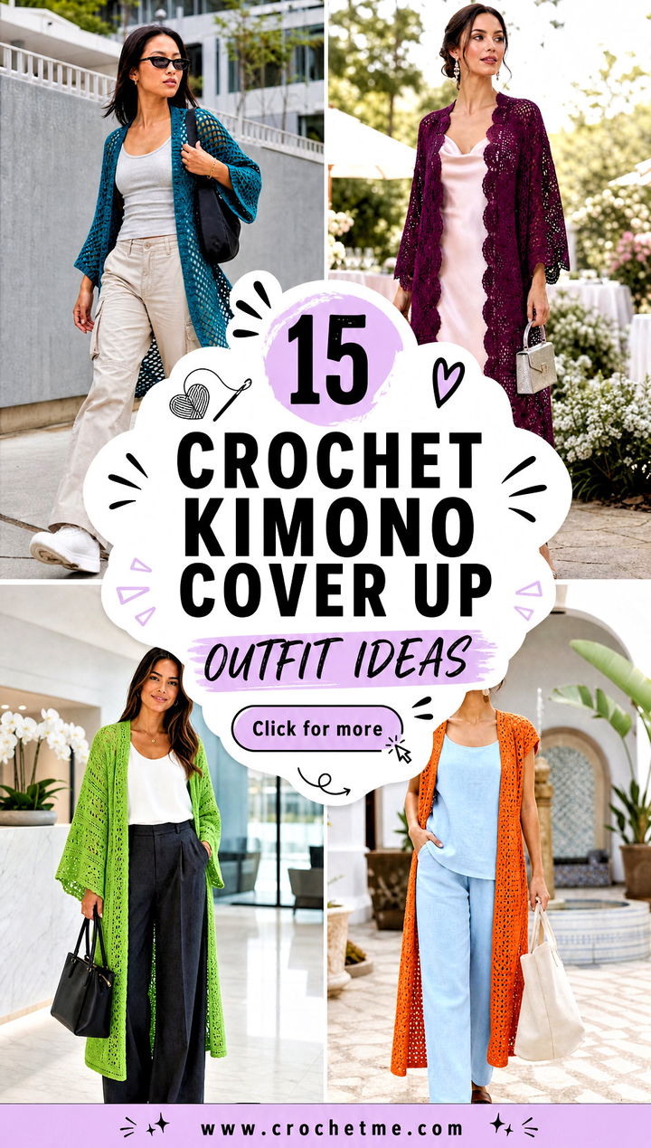15 crochet kimono cover up outfit ideas - 15 crochet kimono cover up outfit ideas
