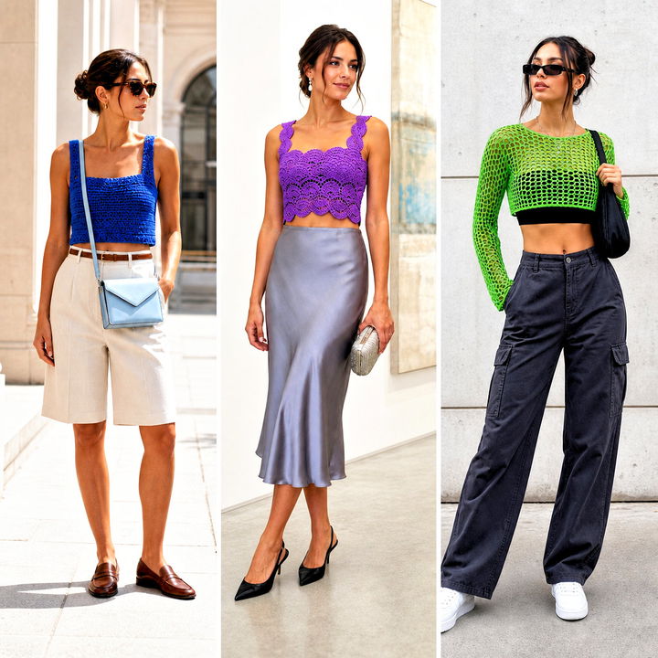 15 Crochet Knitted Crop Top Outfit Ideas for Fresh Summer Style
