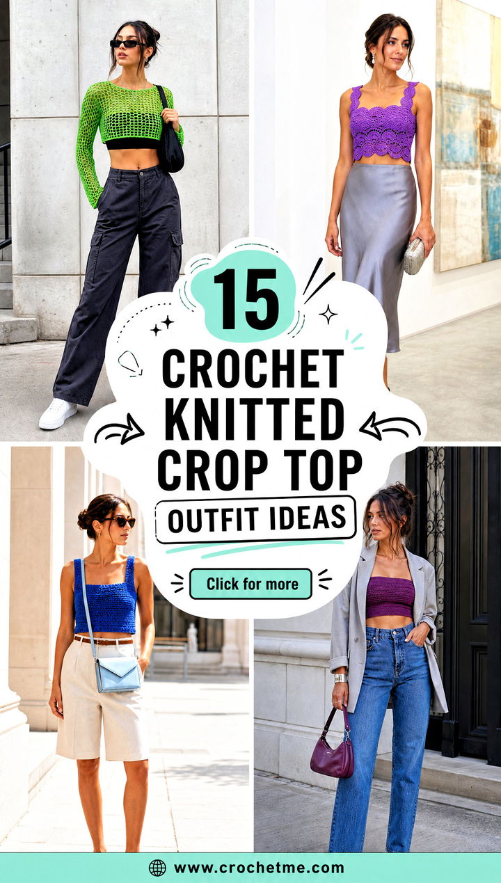 15 crochet knitted crop top outfit ideas - 15 crochet knitted crop top outfit ideas