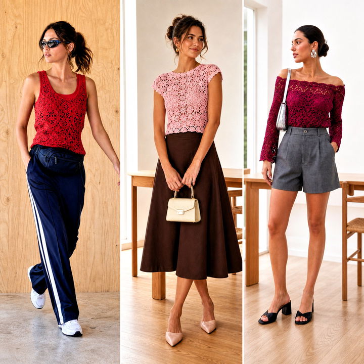 15 Crochet Lace Top On Wooden Background Outfit Ideas to Try