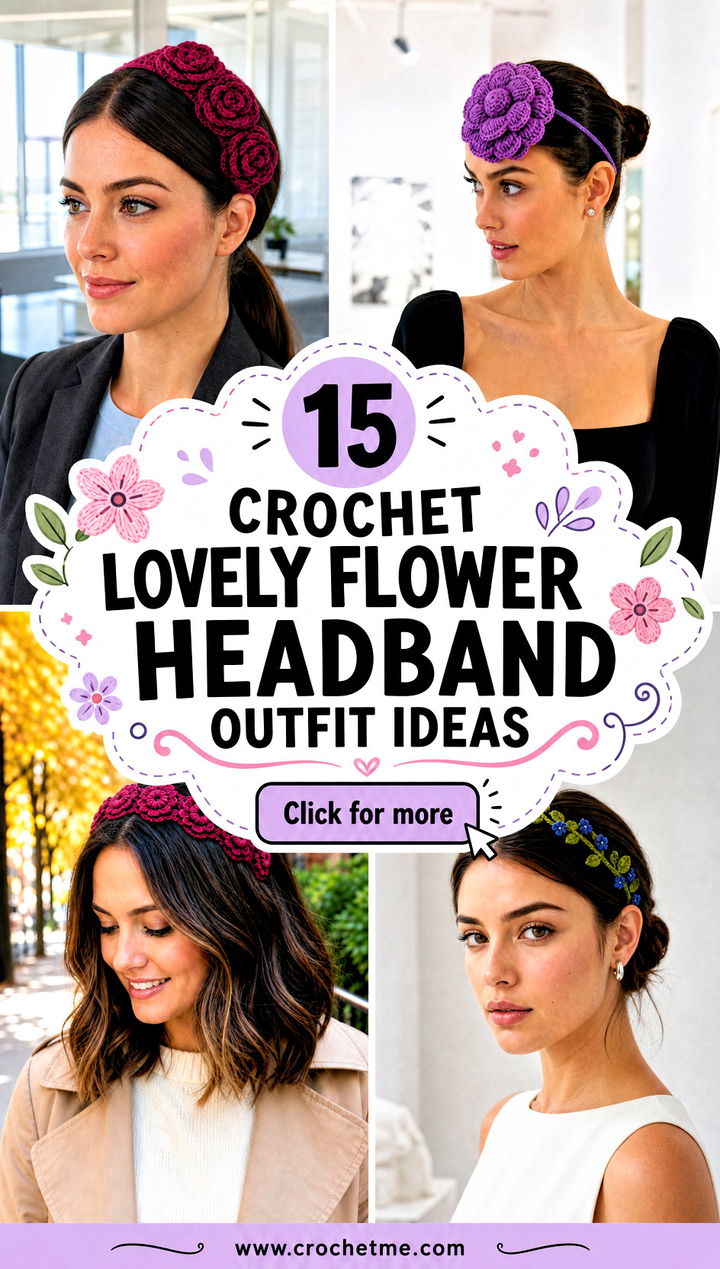 15 crochet lovely flower headband outfit ideas - 15 crochet lovely flower headband outfit ideas
