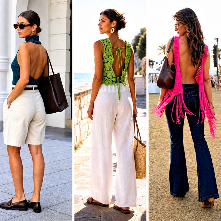 15 crochet open back vest outfit ideas