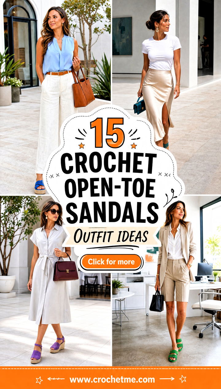 15 crochet open-toe sandals outfit ideas - 15 crochet open-toe sandals outfit ideas
