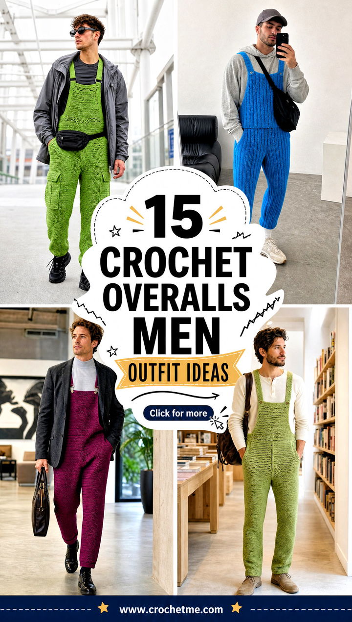 15 crochet overalls men outfit ideas - 15 crochet overalls men outfit ideas