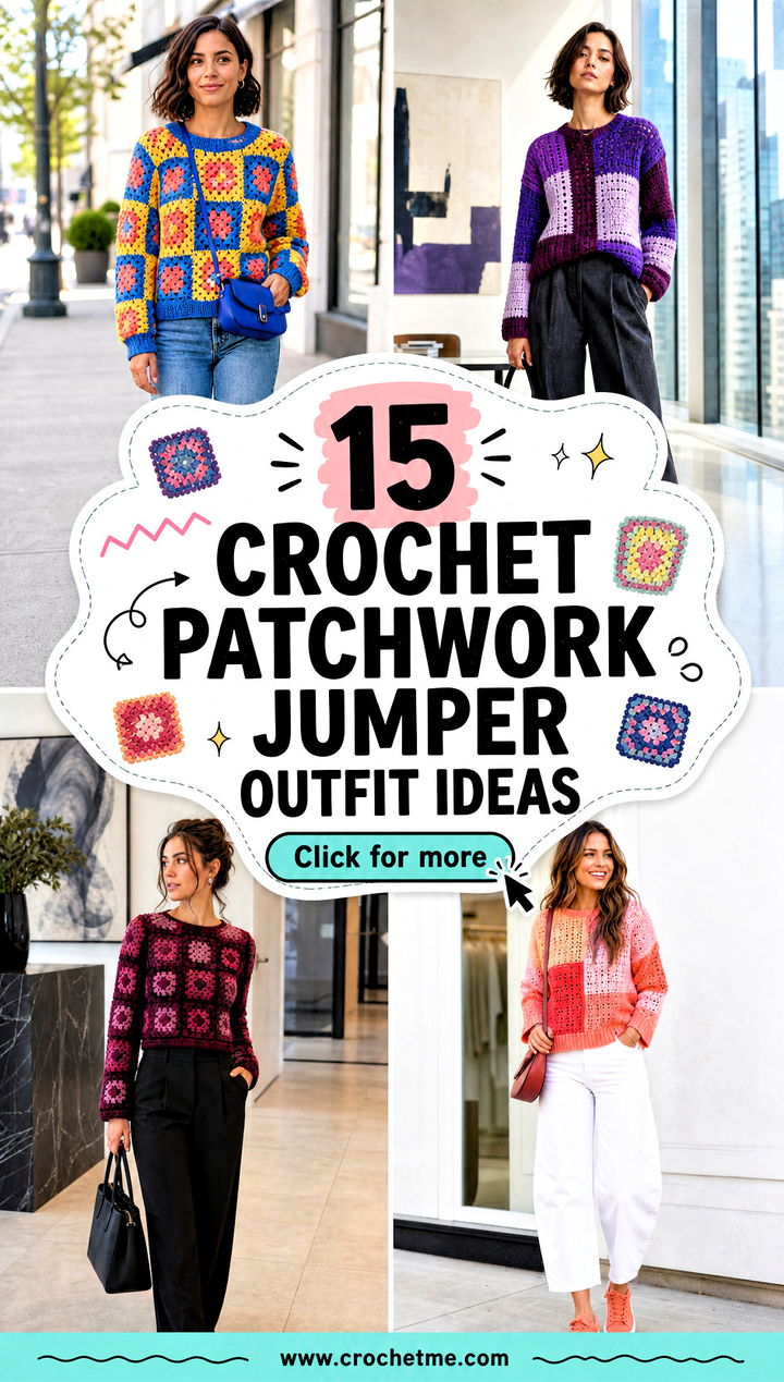 15 crochet patchwork jumper outfit ideas - 15 crochet patchwork jumper outfit ideas