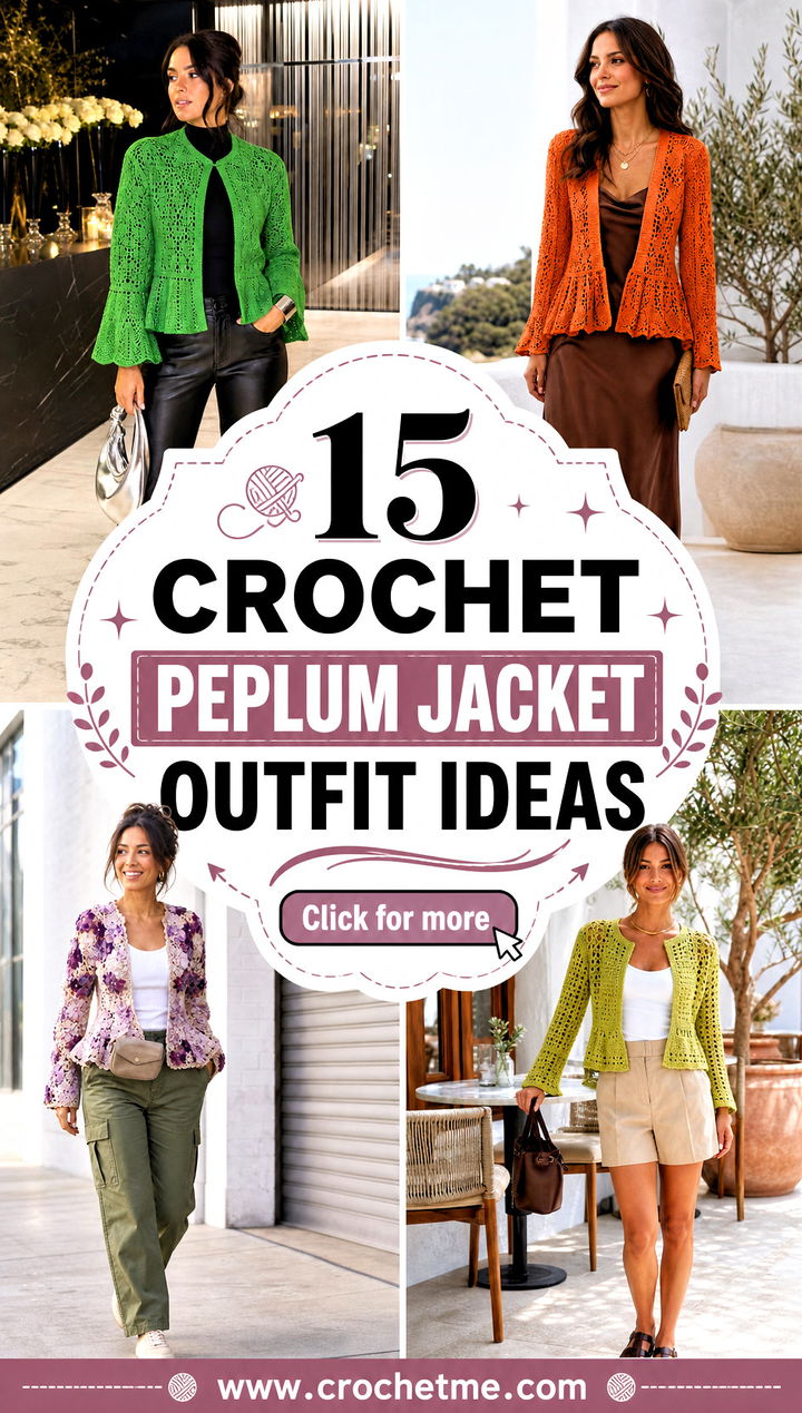 15 crochet peplum jacket outfit ideas - 15 crochet peplum jacket outfit ideas