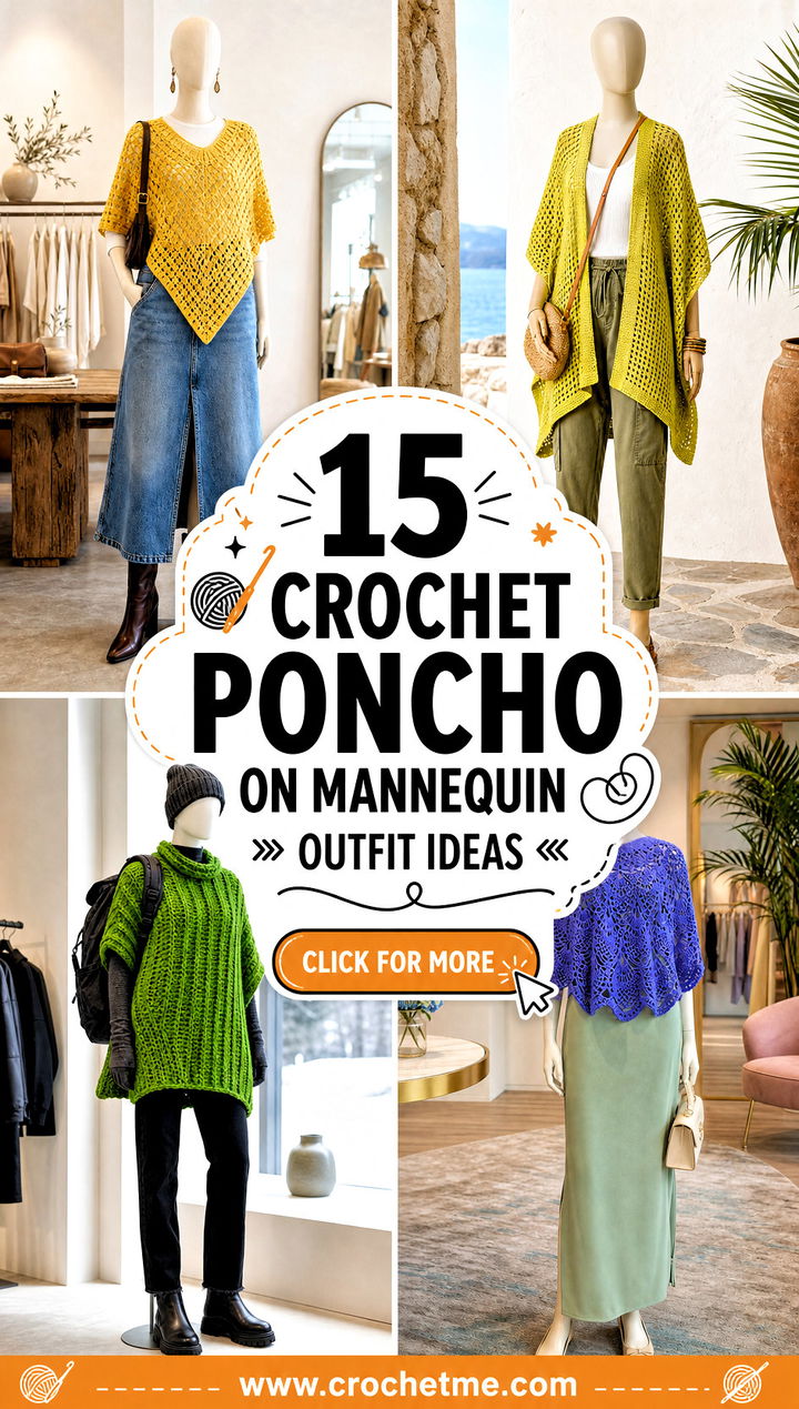15 crochet poncho on mannequin outfit ideas - 15 crochet poncho on mannequin outfit ideas
