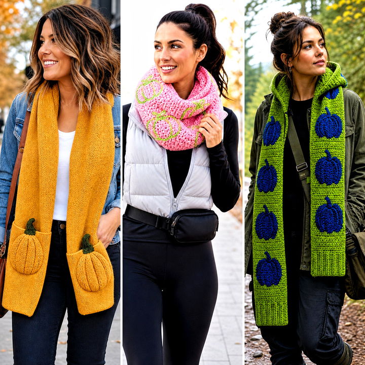 15 Crochet Pumpkin Scarf Outfit Ideas for Cozy Fall Days