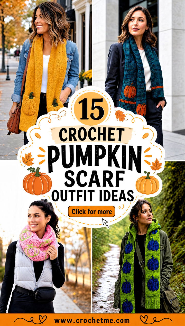 15 crochet pumpkin scarf outfit ideas - 15 crochet pumpkin scarf outfit ideas
