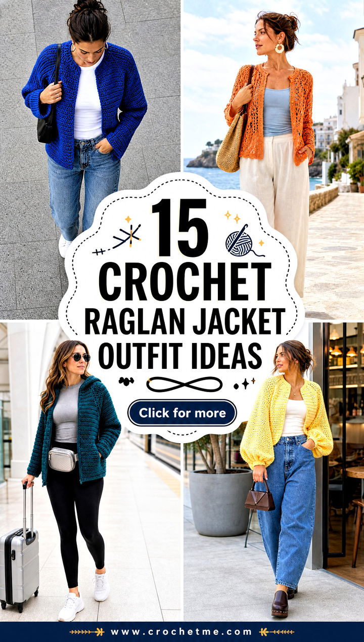 15 crochet raglan jacket outfit ideas - 15 crochet raglan jacket outfit ideas