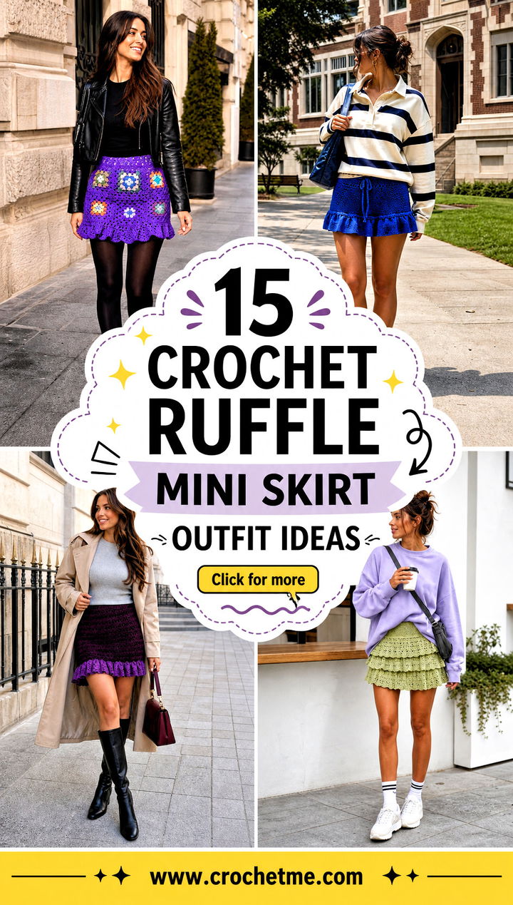 15 crochet ruffle mini skirt outfit ideas - 15 crochet ruffle mini skirt outfit ideas