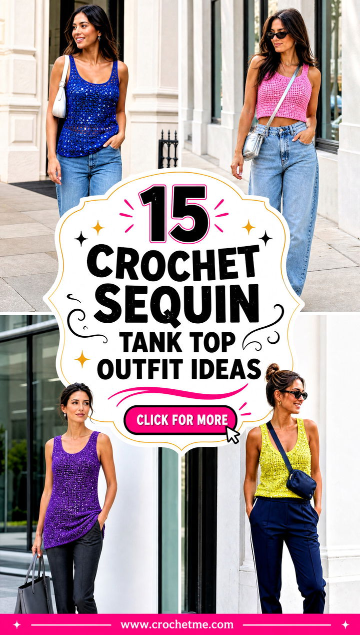 15 crochet sequin tank top outfit ideas - 15 crochet sequin tank top outfit ideas