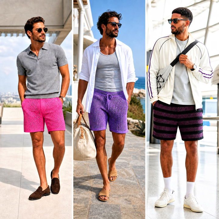 15 Crochet Shorts Men Outfit Ideas for Relaxed Summer Style