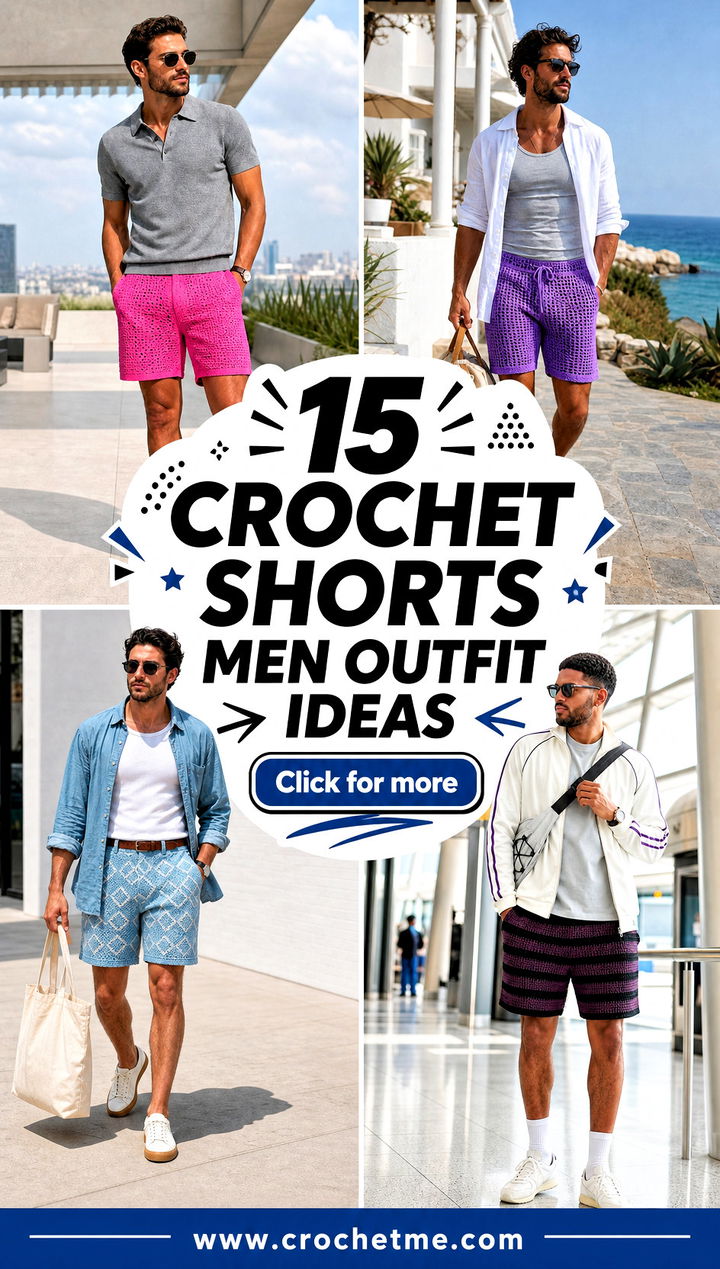 15 crochet shorts men outfit ideas - 15 crochet shorts men outfit ideas