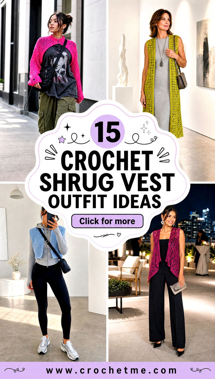 15 crochet shrug vest outfit ideas - 15 crochet shrug vest outfit ideas