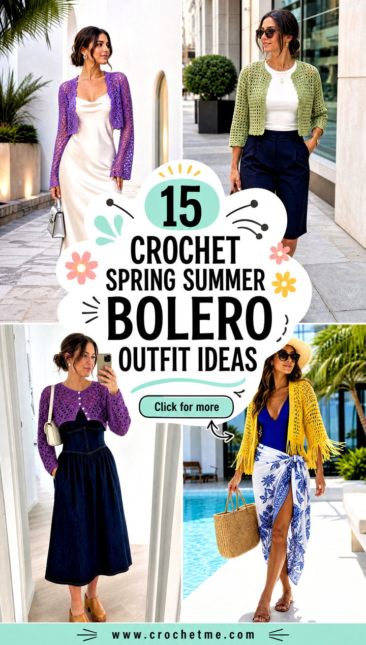 15 crochet spring summer bolero outfit ideas - 15 crochet spring summer bolero outfit ideas