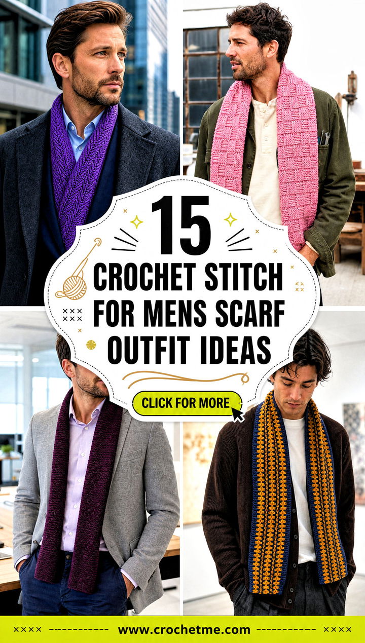 15 crochet stitch for mens scarf outfit ideas - 15 crochet stitch for mens scarf outfit ideas