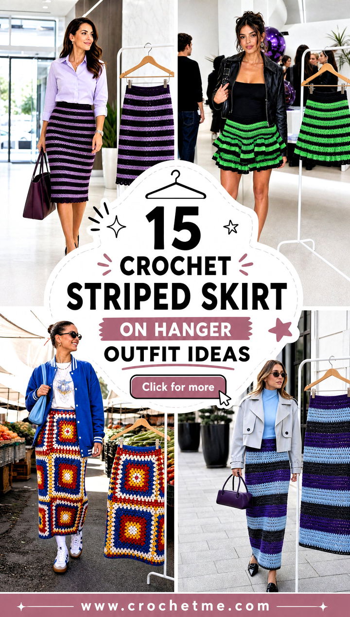 15 crochet striped skirt on hanger outfit ideas - 15 crochet striped skirt on hanger outfit ideas