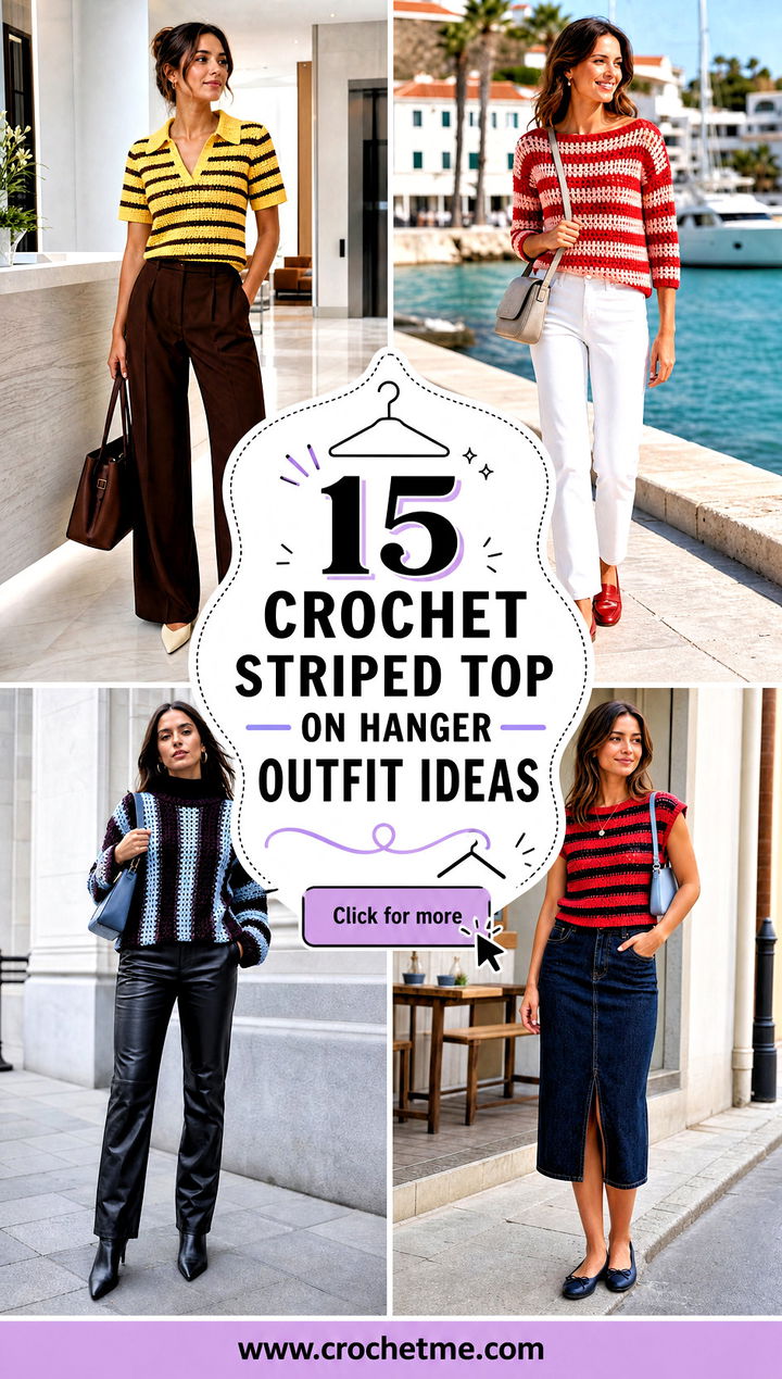 15 crochet striped top on hanger outfit ideas - 15 crochet striped top on hanger outfit ideas
