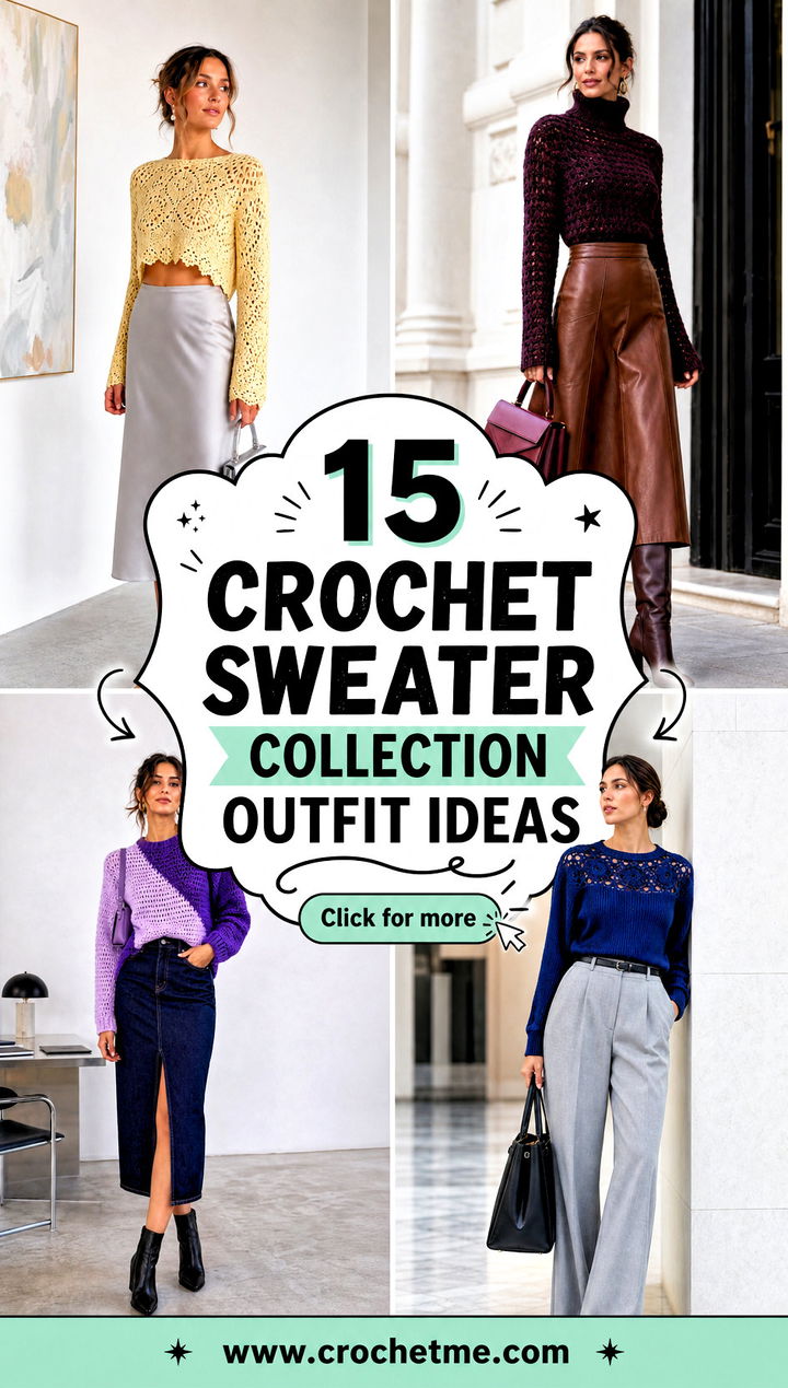 15 crochet sweater collection outfit ideas - 15 crochet sweater collection outfit ideas