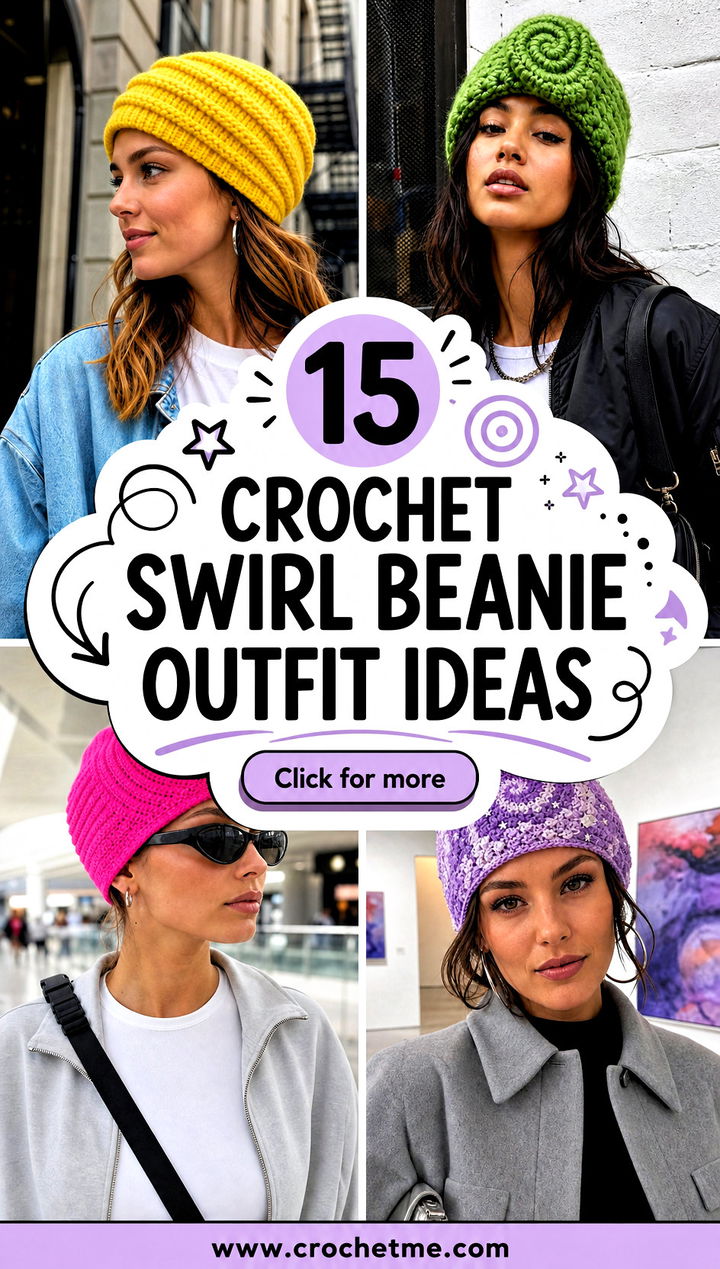 15 crochet swirl beanie outfit ideas - 15 crochet swirl beanie outfit ideas