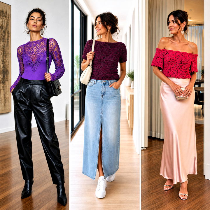 15 Crochet Top on Wooden Floor Outfit Ideas for Chic Flat Lays