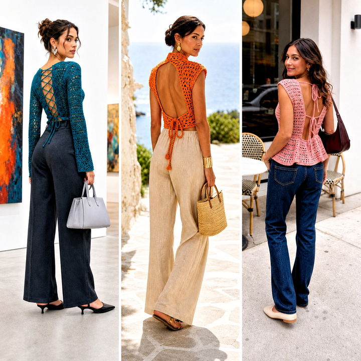 15 crochet top with back cutout outfit ideas