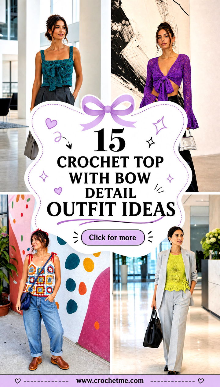 15 crochet top with bow detail outfit ideas - 15 crochet top with bow detail outfit ideas