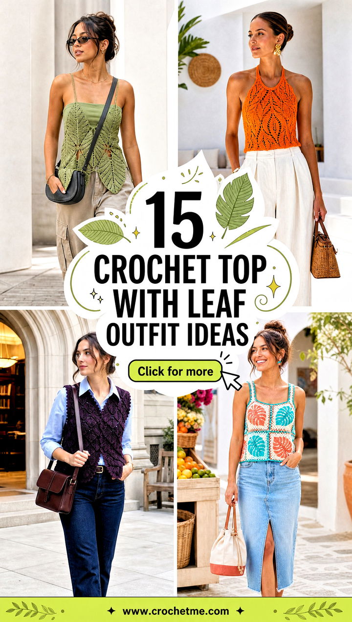15 crochet top with leaf outfit ideas - 15 crochet top with leaf outfit ideas