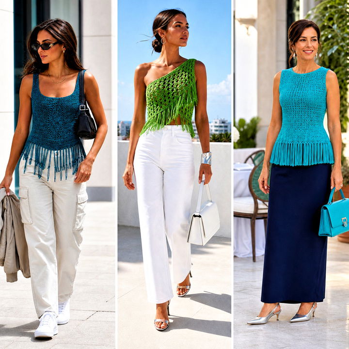 15 Crochet Tops With Fringes Outfit Ideas for Festival Style