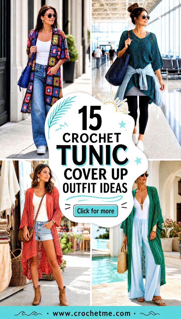 15 crochet tunic cover up outfit ideas - 15 crochet tunic cover up outfit ideas