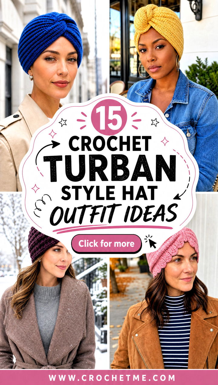 15 crochet turban style hat outfit ideas - 15 crochet turban style hat outfit ideas