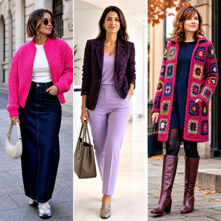 15 Crochet Vest Coats & Jackets Outfit Ideas for Chic Layers