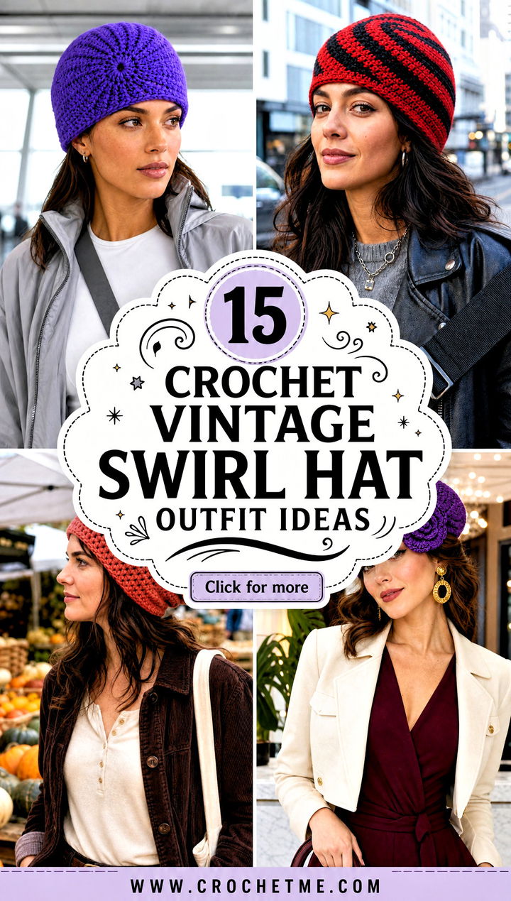 15 crochet vintage swirl hat outfit ideas - 15 crochet vintage swirl hat outfit ideas
